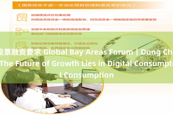 股票融资要求 Global Bay Areas Forum｜Dong Chao: The Future of Growth Lies in Digital Consumption